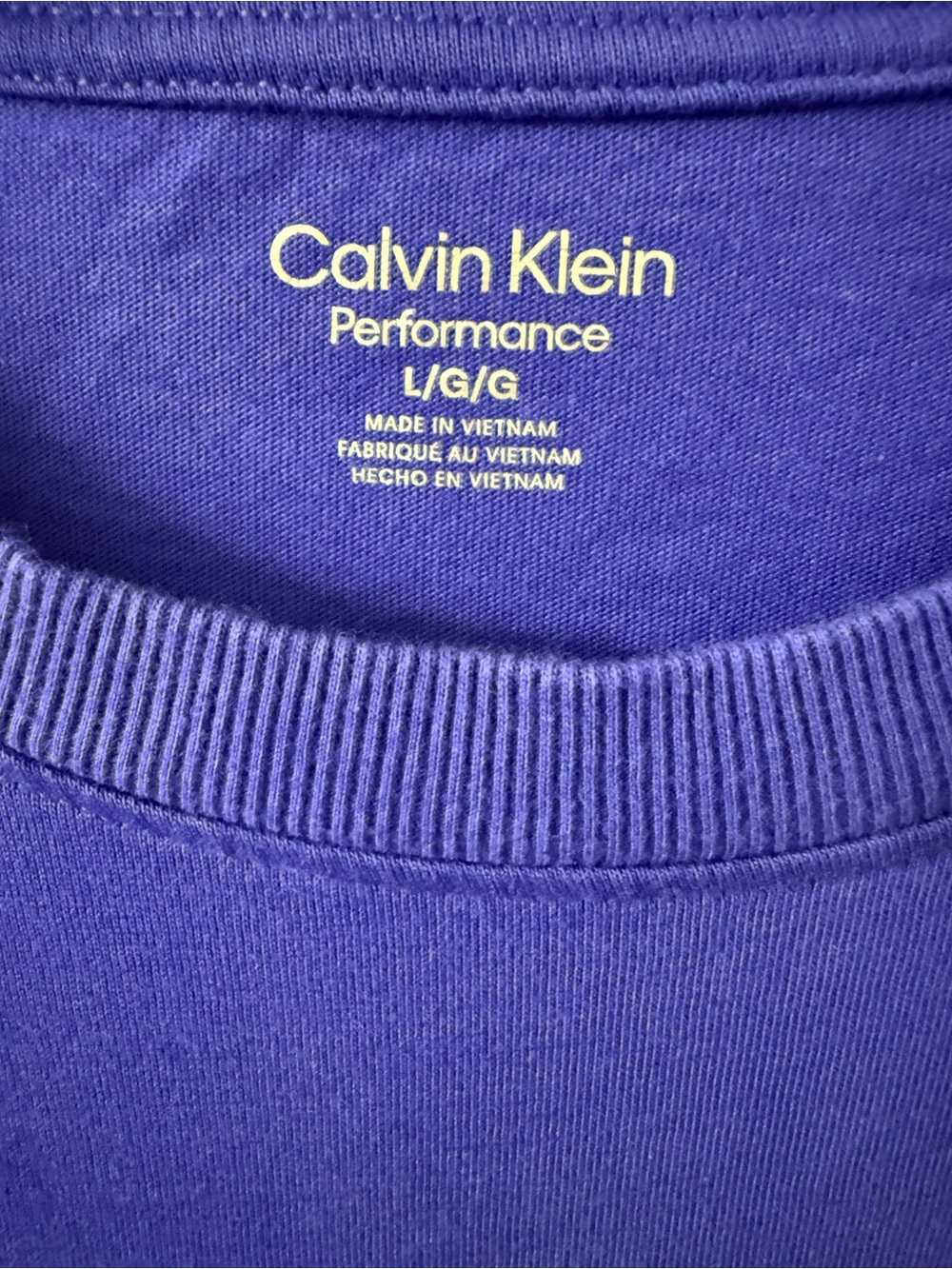 Calvin Klein 100% Cotton Performance Crop Tee-Puff Logo Athletic Top, LG - Picture 3 of 4